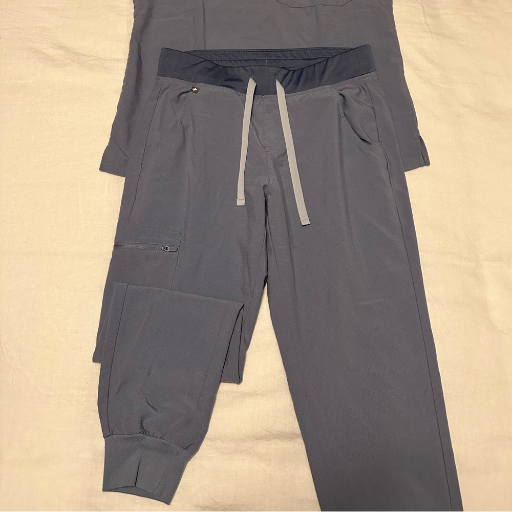 Figs Zamora Joggers. Size Small. Grayish-purple with subtle detailing.